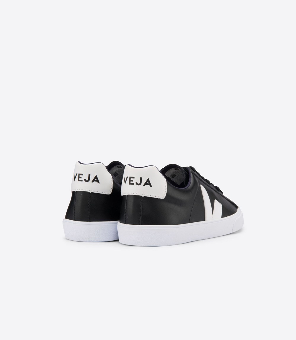 Veja Trainers Womens Black/White - Esplar Leather - INWA-40168